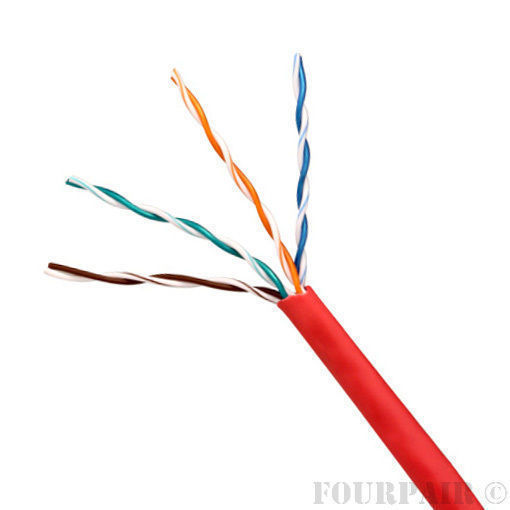 CAT5e CMR Ethernet UTP LAN Cable Red 1000FT - 24 AWG SOLID BARE COPPER