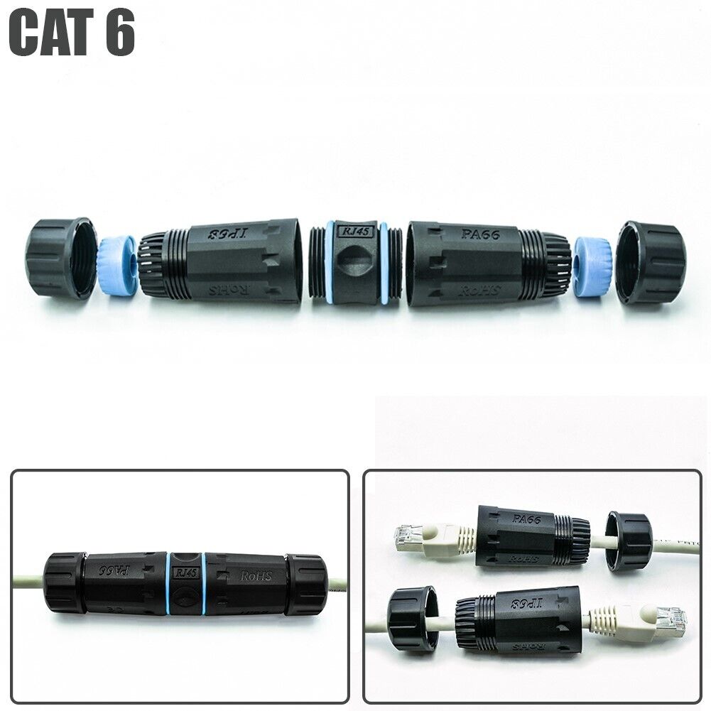 CAT6 RJ45 Outdoor Waterproof Network Ethernet Cable Connector Coupler Shielded