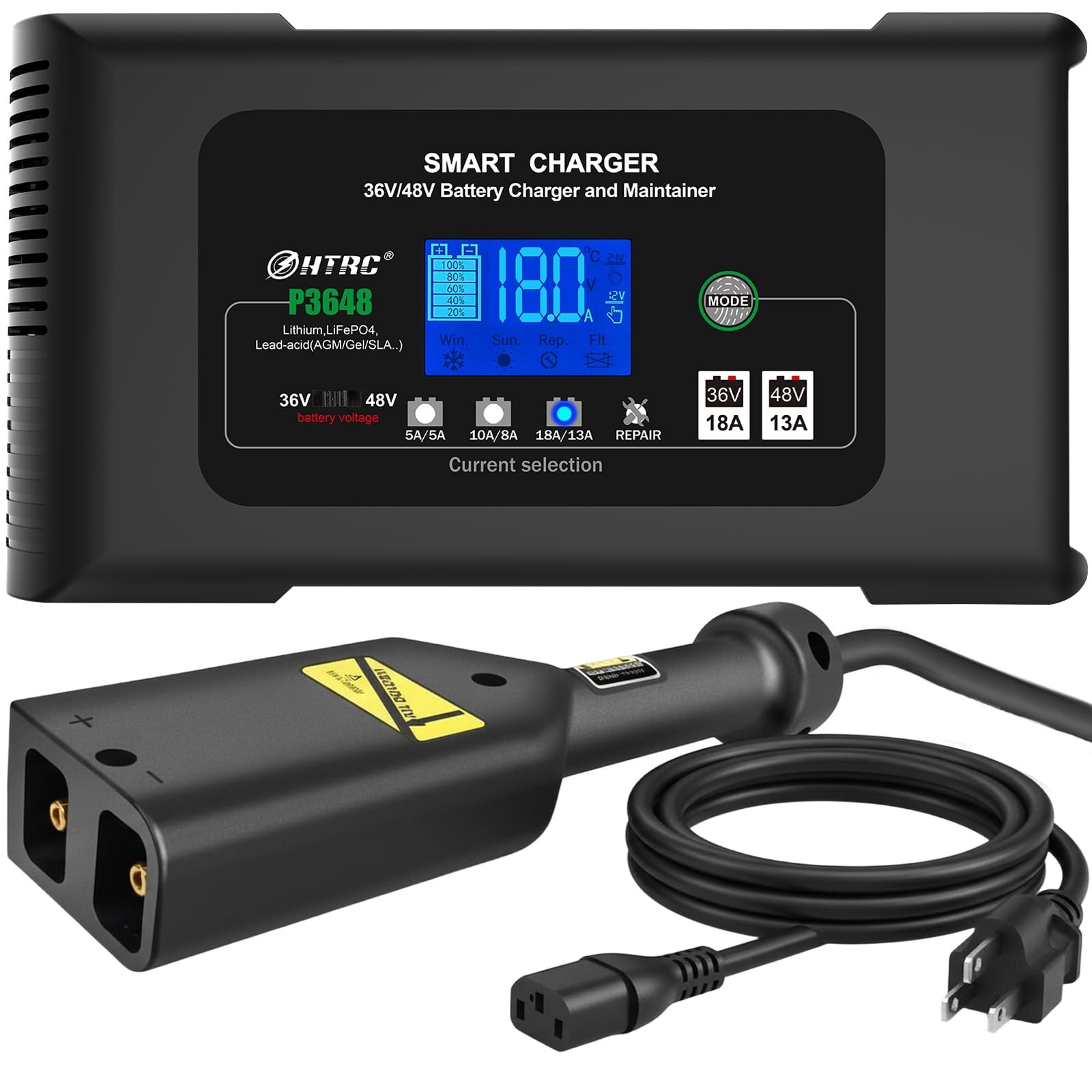 18A 36V Golf Cart Battery Charger for EZGO TXT D Style Plug 36V-18A 48V-13A