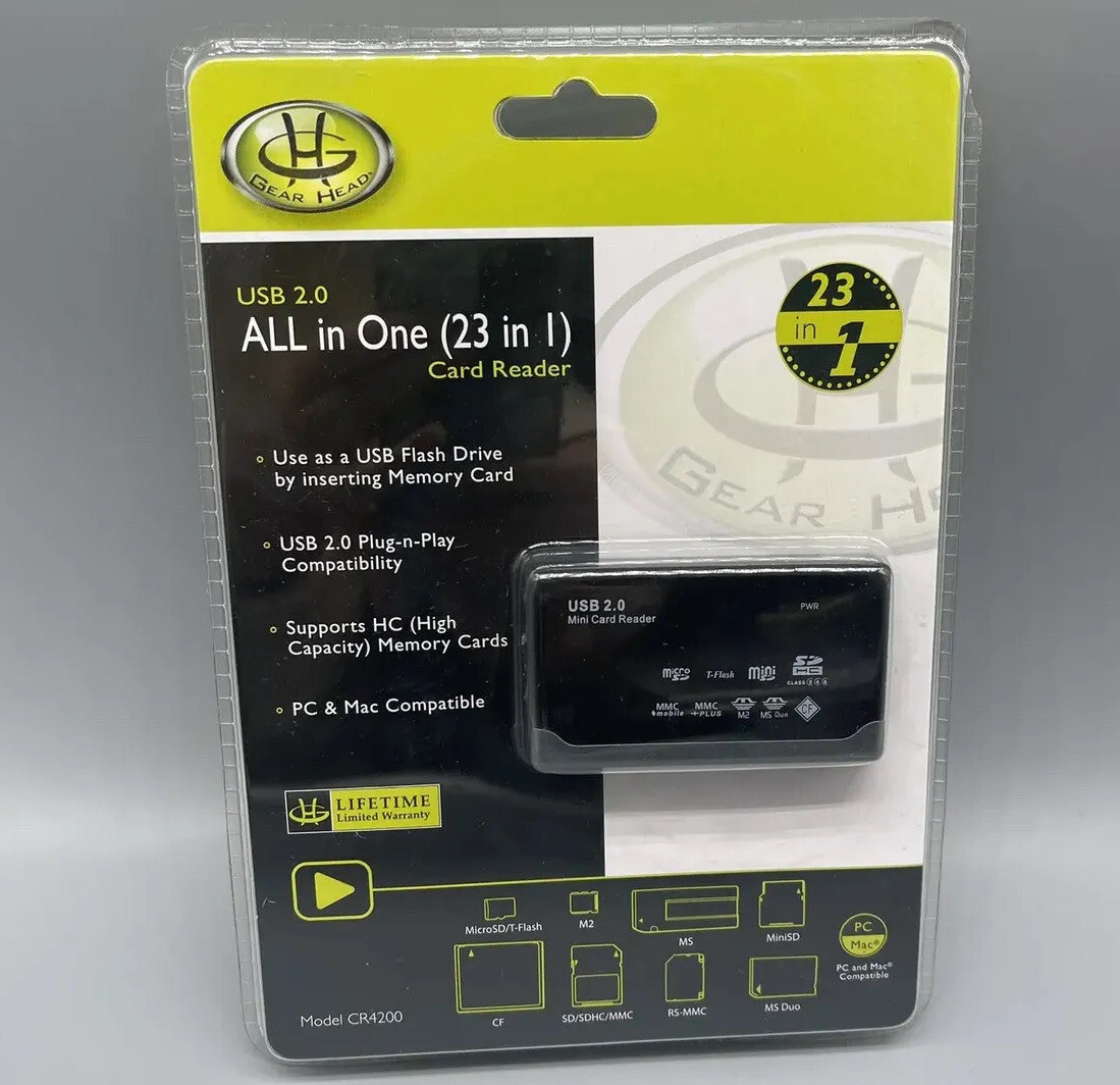 Gear Head USB 2.0 All in One 23 in 1 Card Reader - New