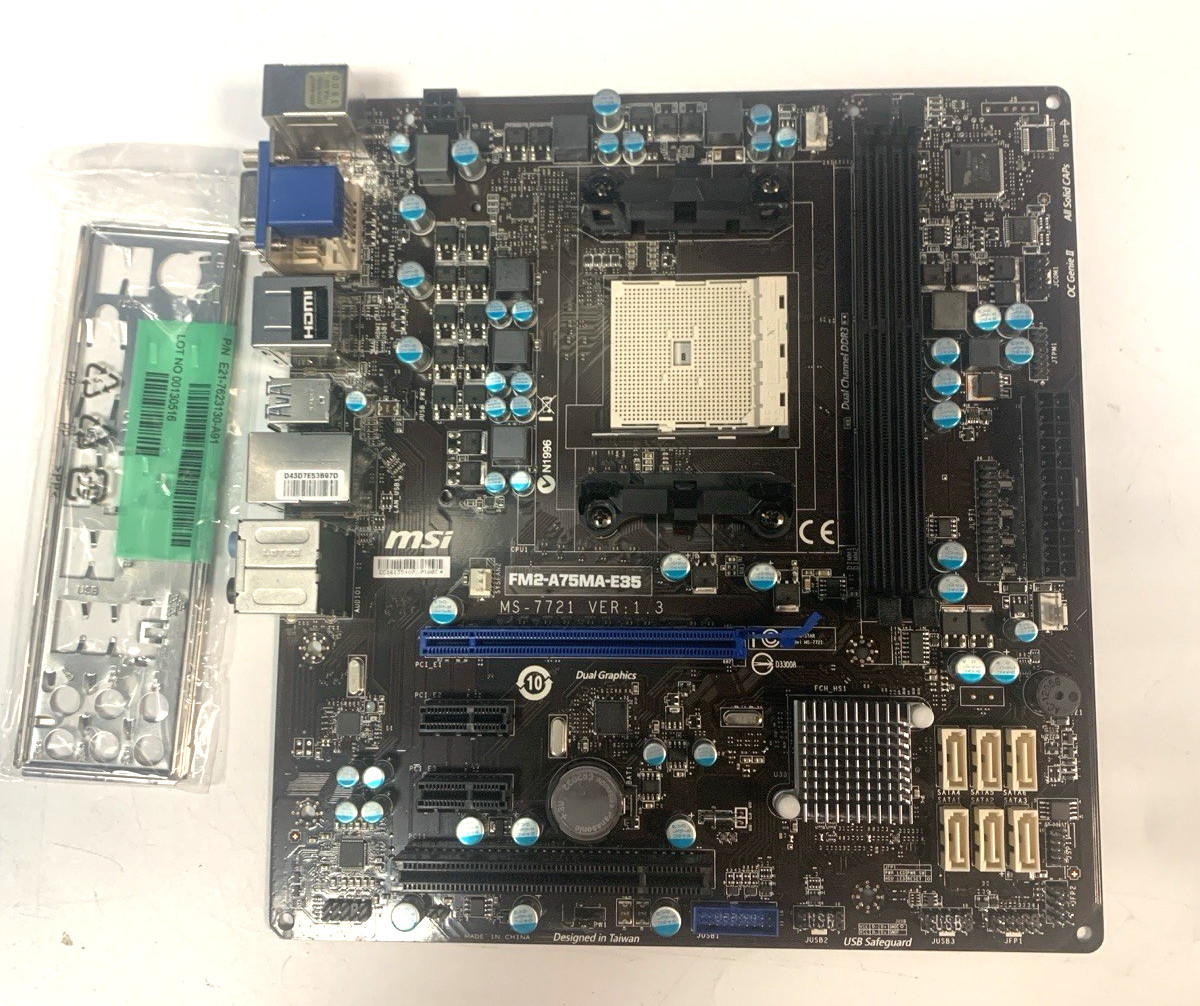 MSI FM2-A75MA-E35 Socket FM2 DDR3 SDRAM Desktop Motherboard