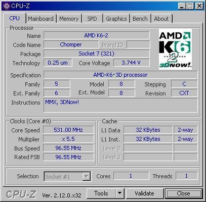 AMD K6-2 533 MHz (AMD-K6-2/533AFX) Socket7 Used Normal Item