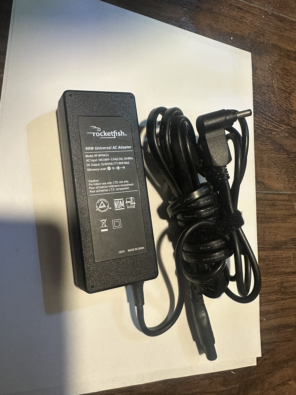 Rocketfish 90W RF-BPRAC3 Universal Laptop AC Adapter+tip#5