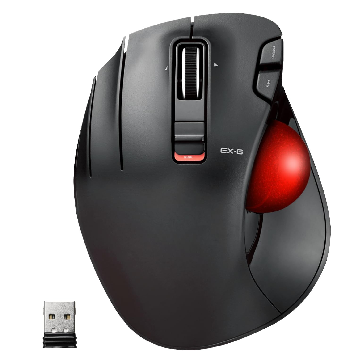 ELECOM EX-G Left Handed Thumb Control Trackball Mouse Wireless M-XT4DRBK-G