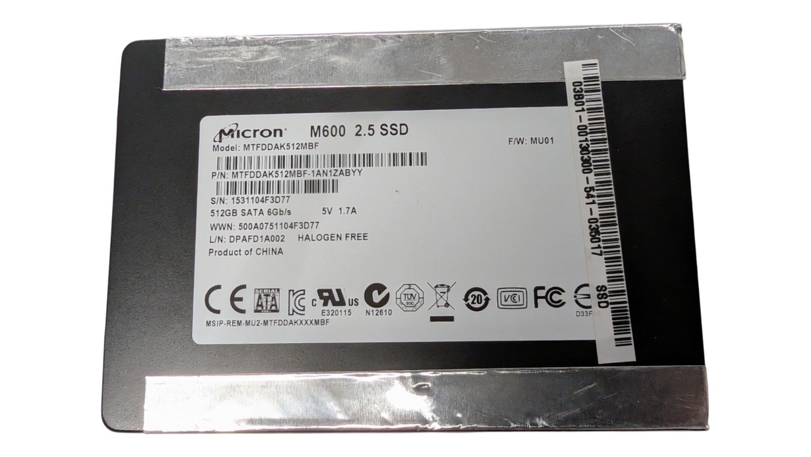 Micron M600 512GB SATA 6Gbps SED SSD 2.5" Solid State Drive - MTFDDAK512MBF