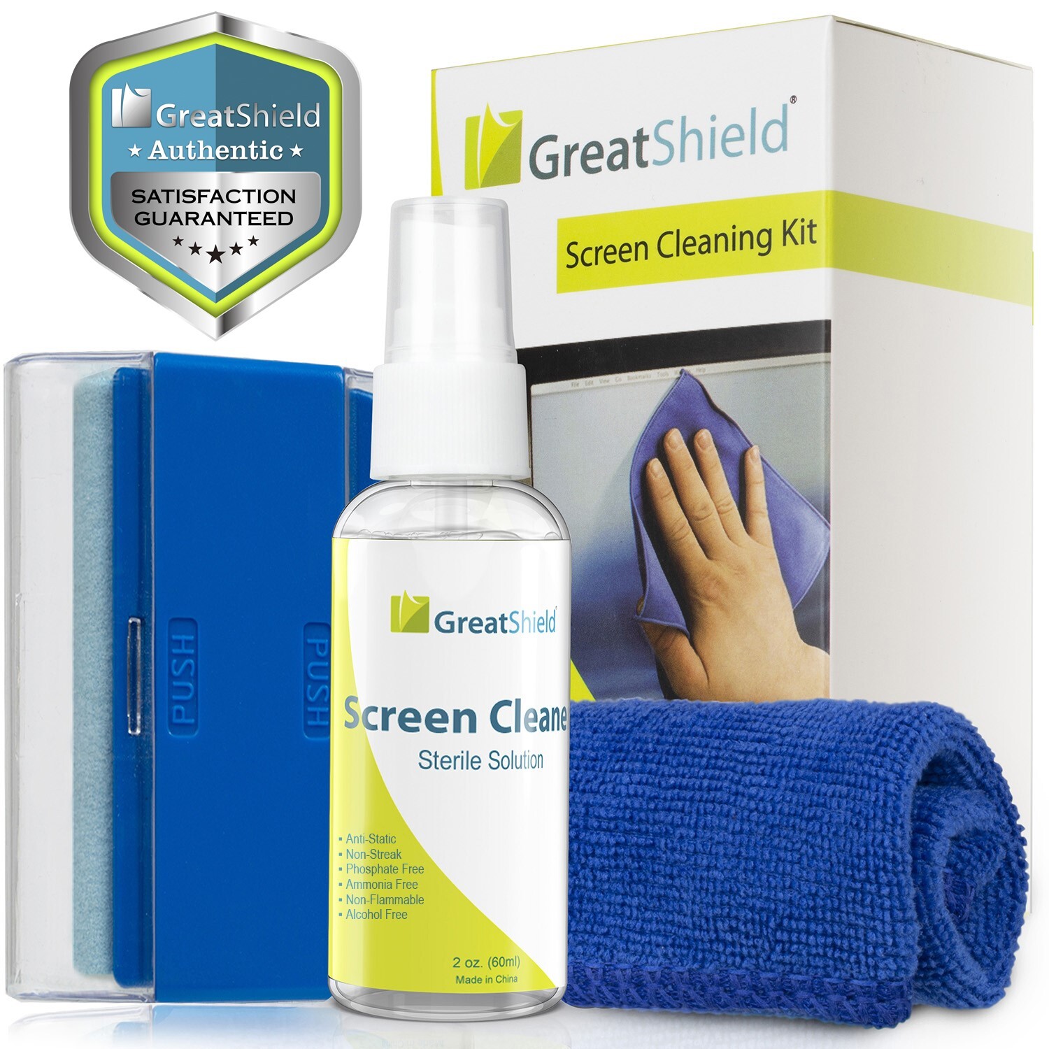 Screen Cleaning Kit Cleaner Spray Brush Microfiber Cloth Wipe Phone TV Camera