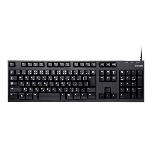 ELECOM Wired Membrane Keyboard 10 Million Presses High Durability Black