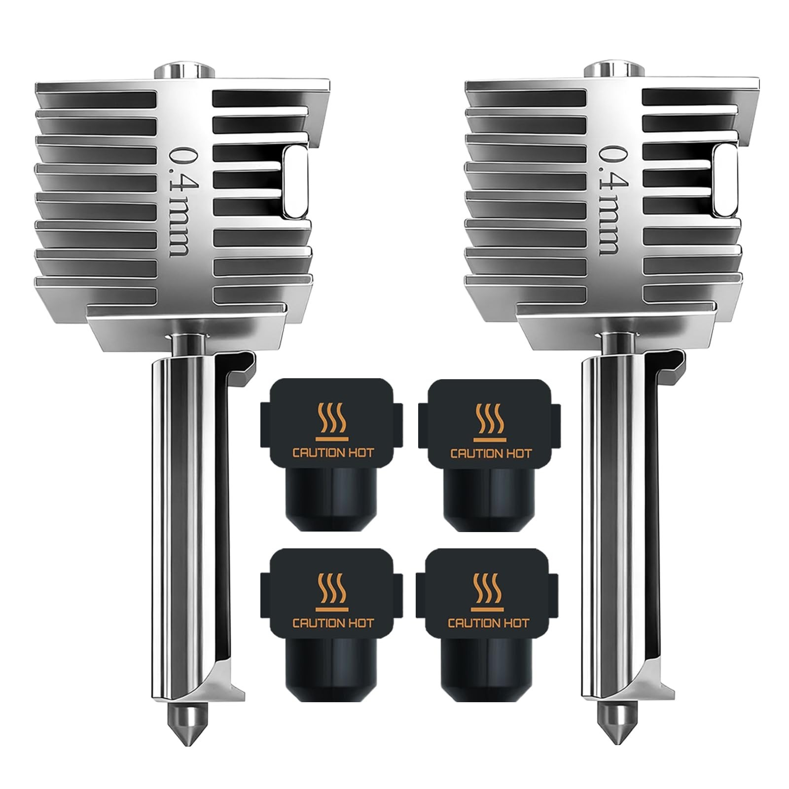 2Pcs 0.4mm Hotend Kit for Bambu Lab A1/A1 Mini, Stainless Steel Integrated Desig