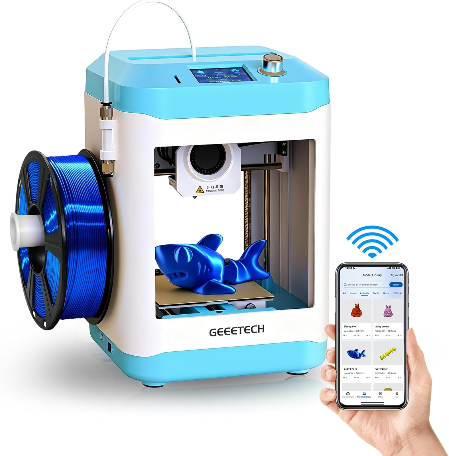 3D Printer for Kids & Beginners, High-Speed Smart Mini 3D Printer with Filament