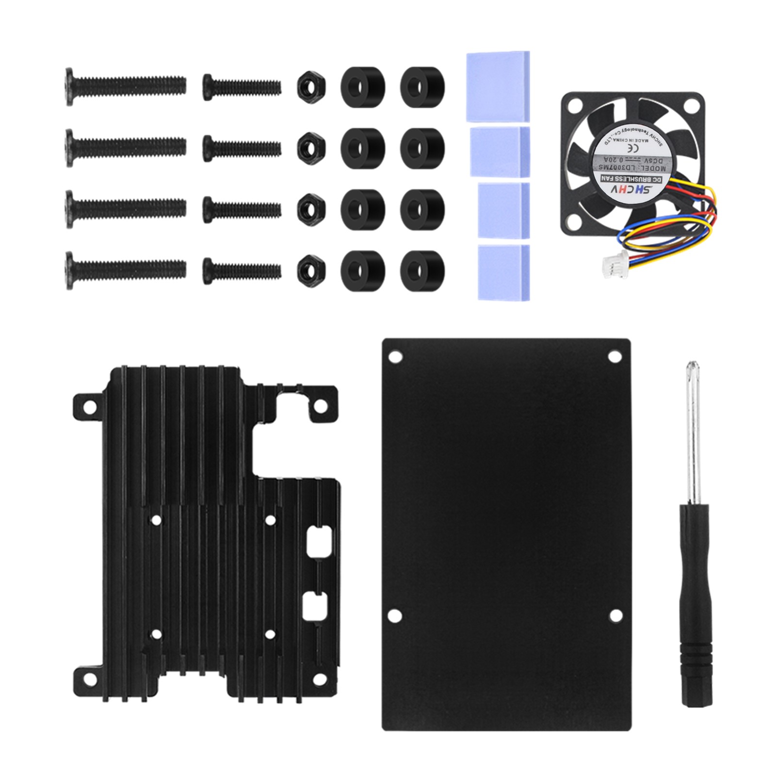 For Raspberry Pi 5 Aluminum Alloy Case with Temperature Controlled Cooling Fan