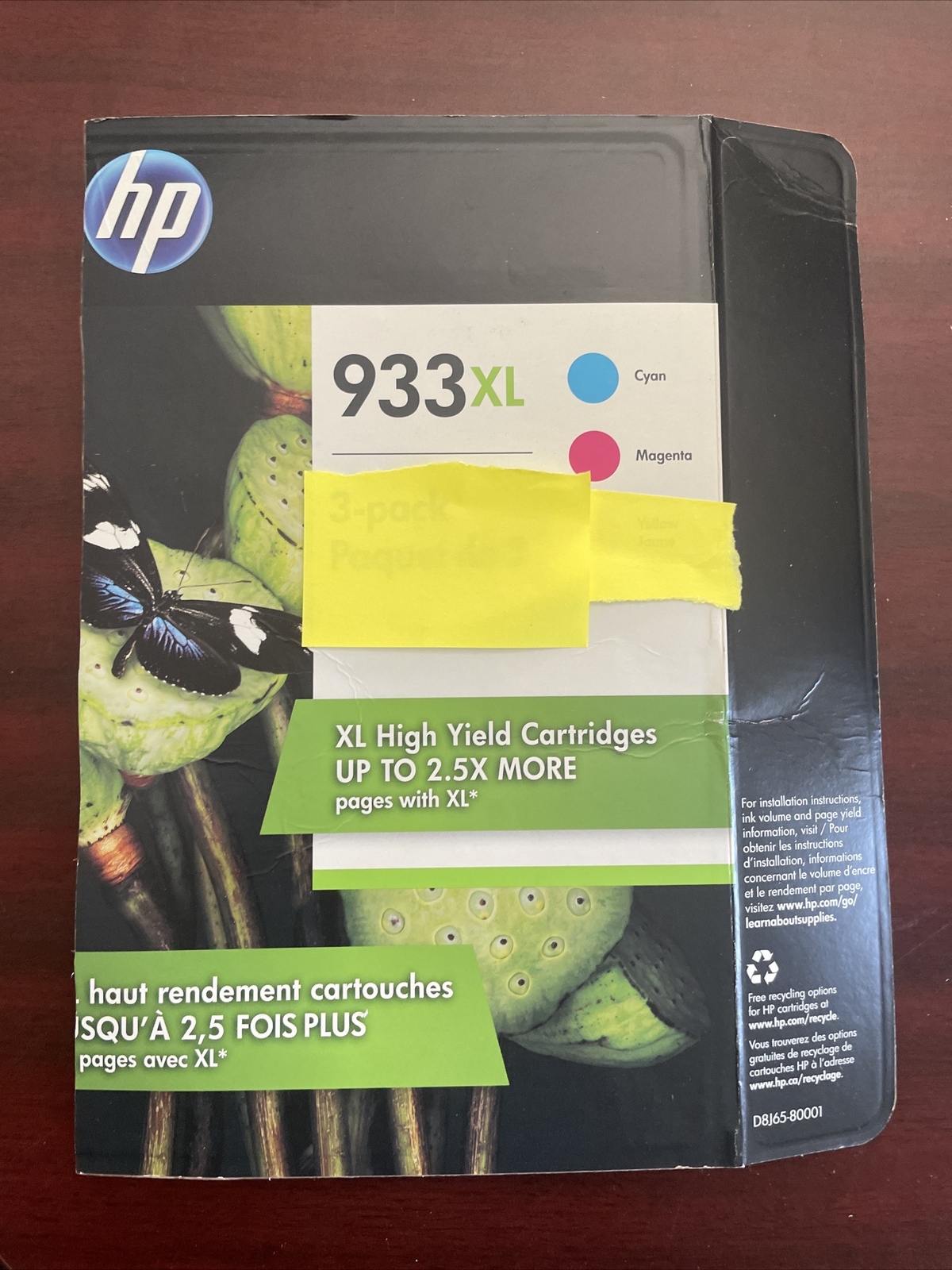 2 Pack New HP 933XL High Capacity Magenta Cyan Ink Cartridges EXPIRED