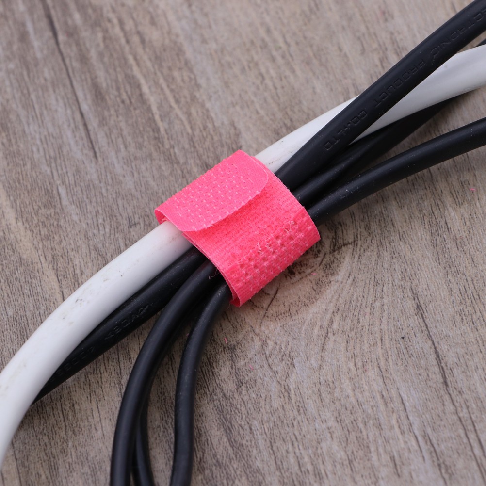 Nylon Cable Straps Cord Organizer Pink Reusable Wire Wrapper for Charging Cables
