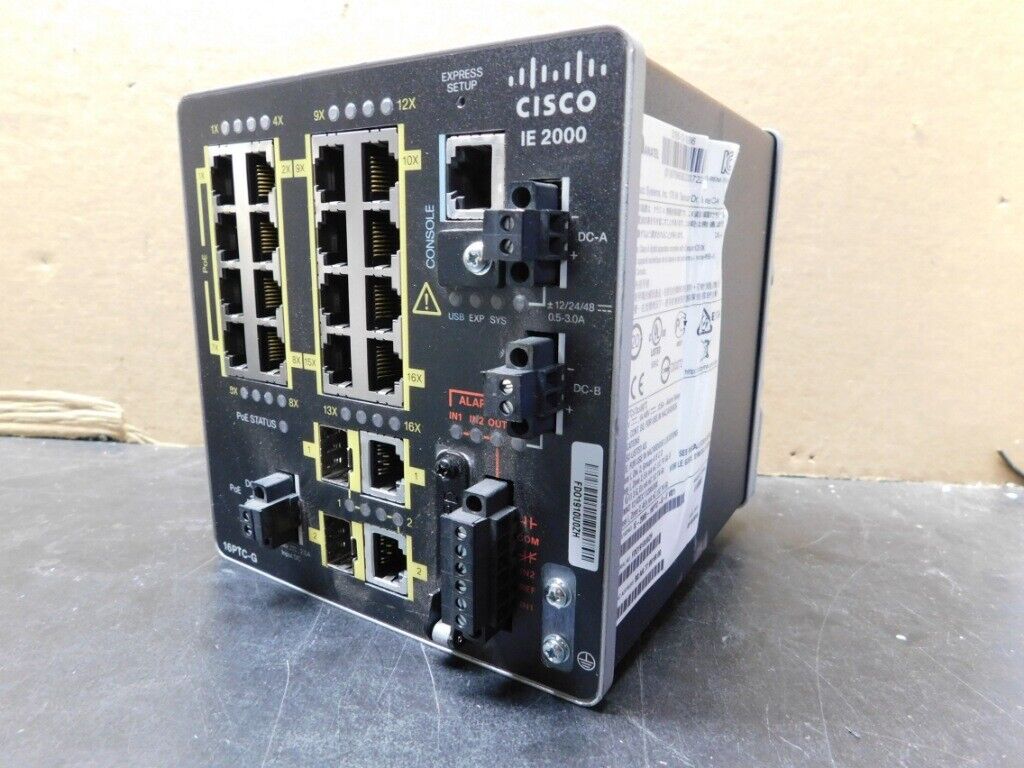 CISCO IE-2000-16PTC-G-E -- DIN Mountable Managed Industrial Network Switch