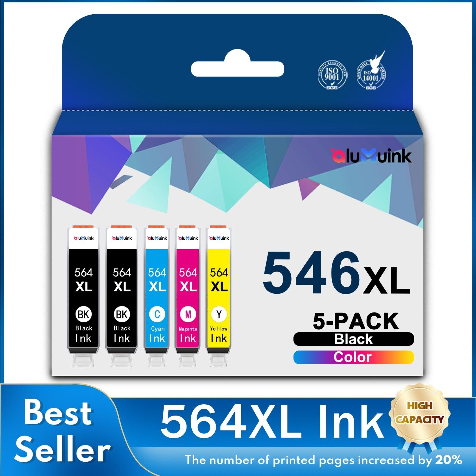 564 XL 564XL Ink Replacement for HP 564 XL PhotoSmart B8550 C6340 (2BK/C/M/Y)