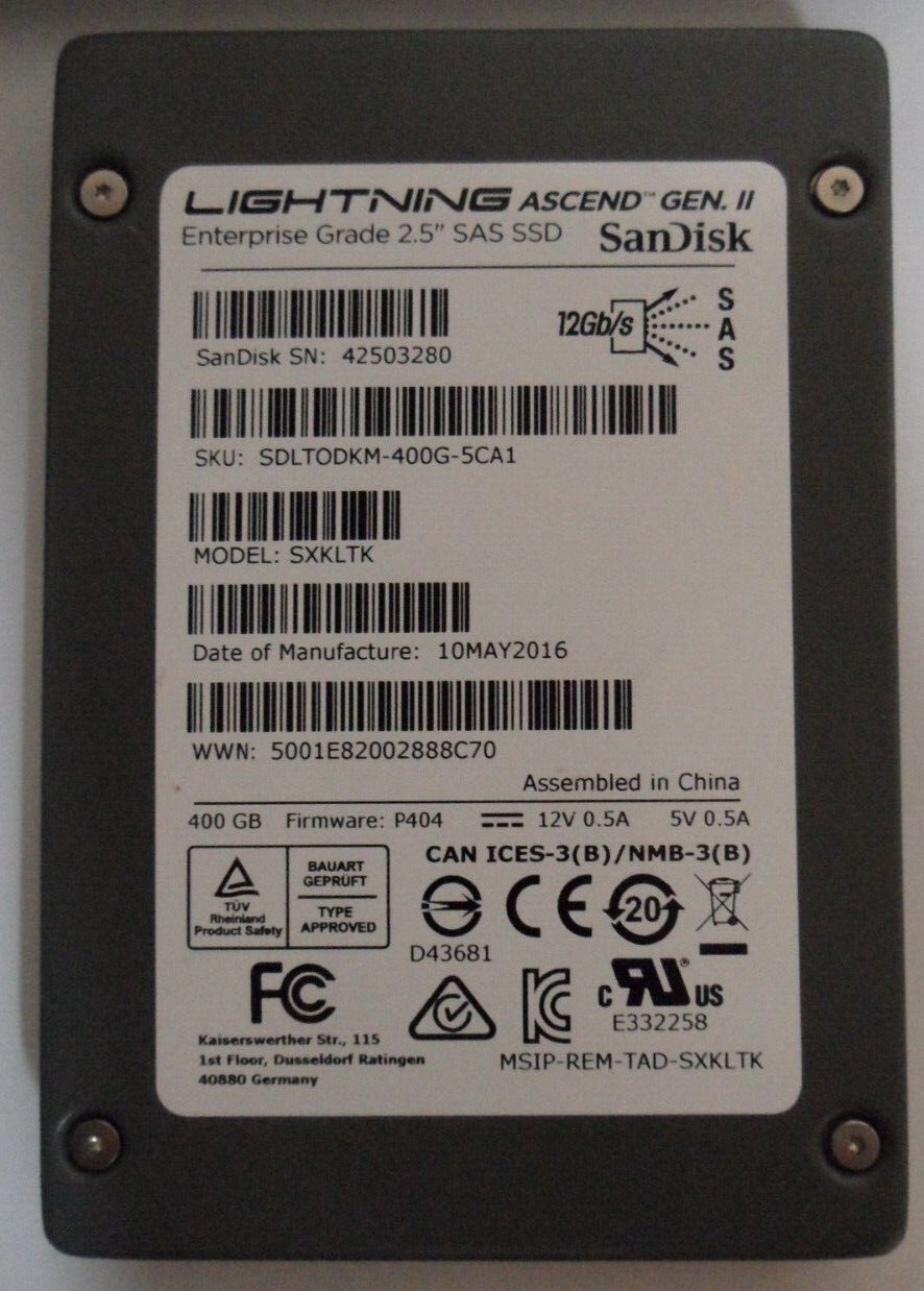 16-100717-01 CISCO 400GB eMLC 12Gbps 2.5in SAS Solid State Drive (SSD) SXKLTK