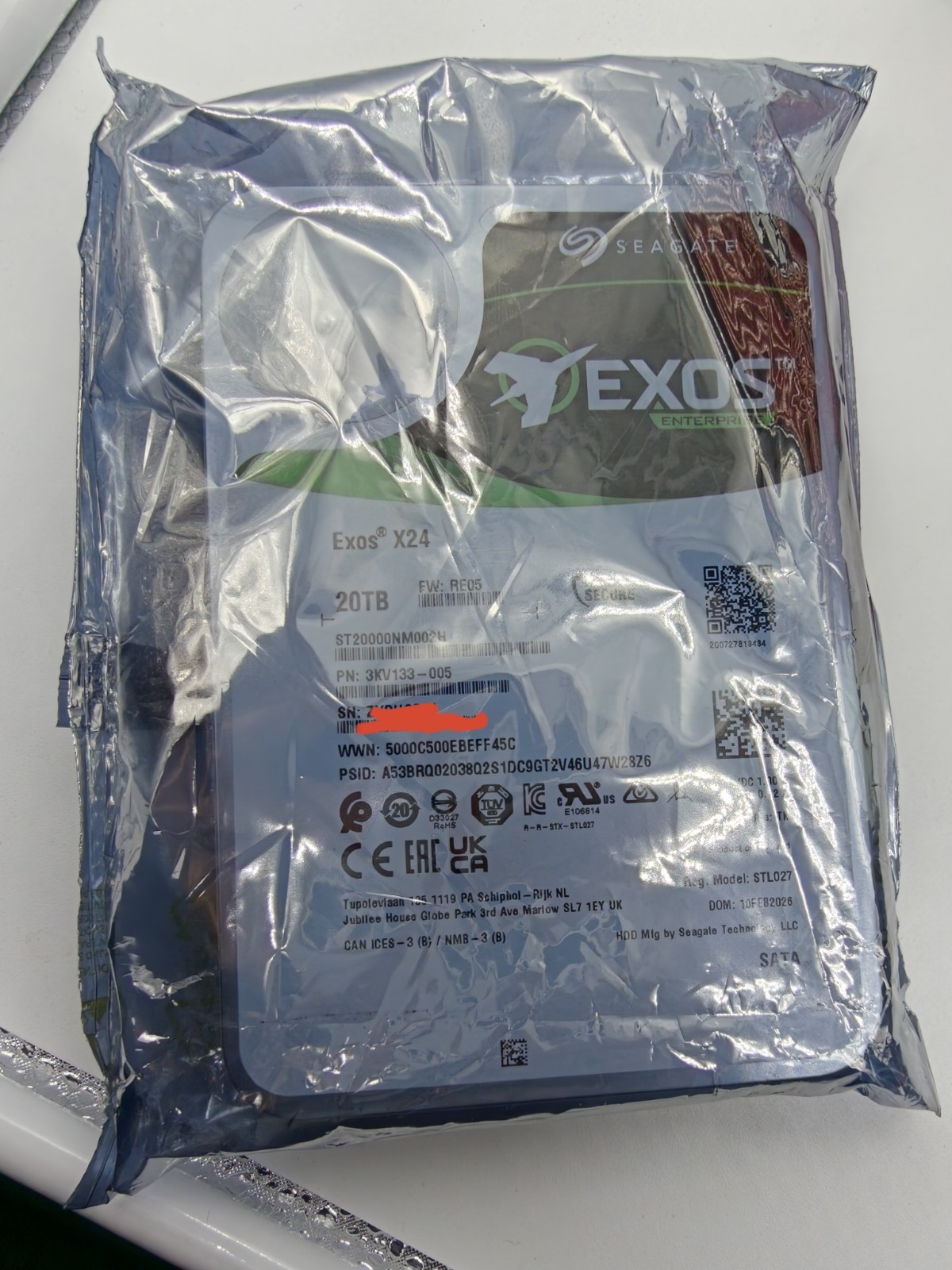 Seagate Exos X24 20TB Enterprise Hard Drive (ST20000NM002H) - Sealed