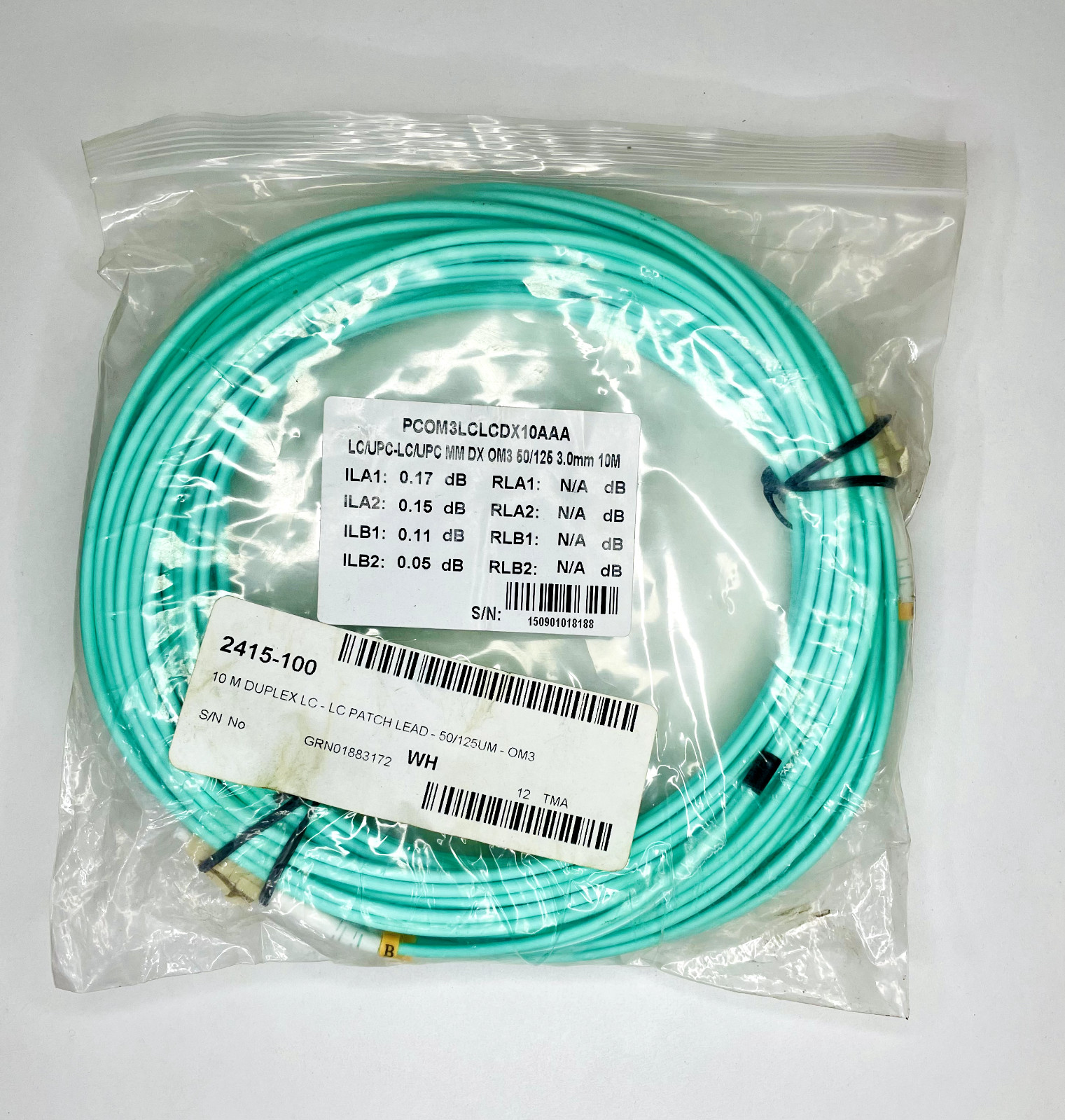 OM3 LC to LC Duplex 10m LC/UPC-LC/UPC MM DX Fibre Optic Cable