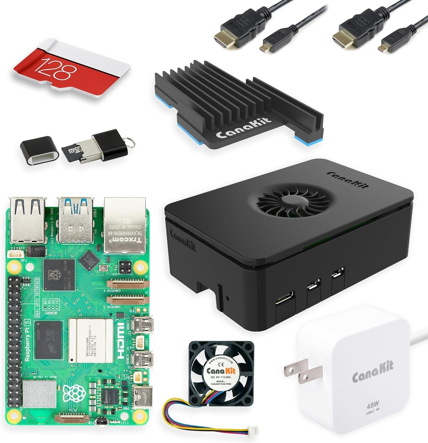 Raspberry Pi 5 Starter Kit PRO - Turbine Black (128GB Edition) (8GB RAM)