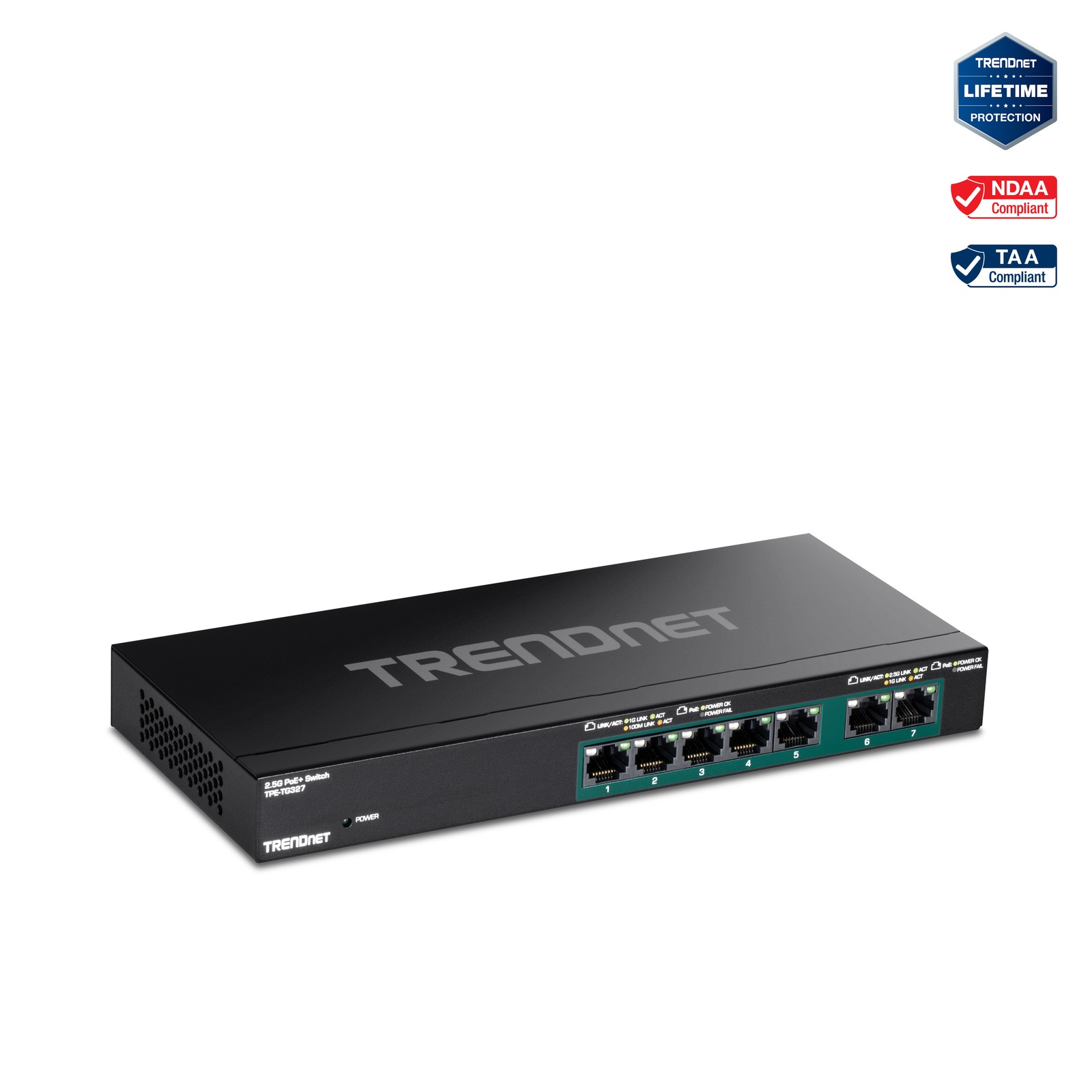 TRENDnet TPE-TG327, 7-Port Multi-Gig PoE+ Switch