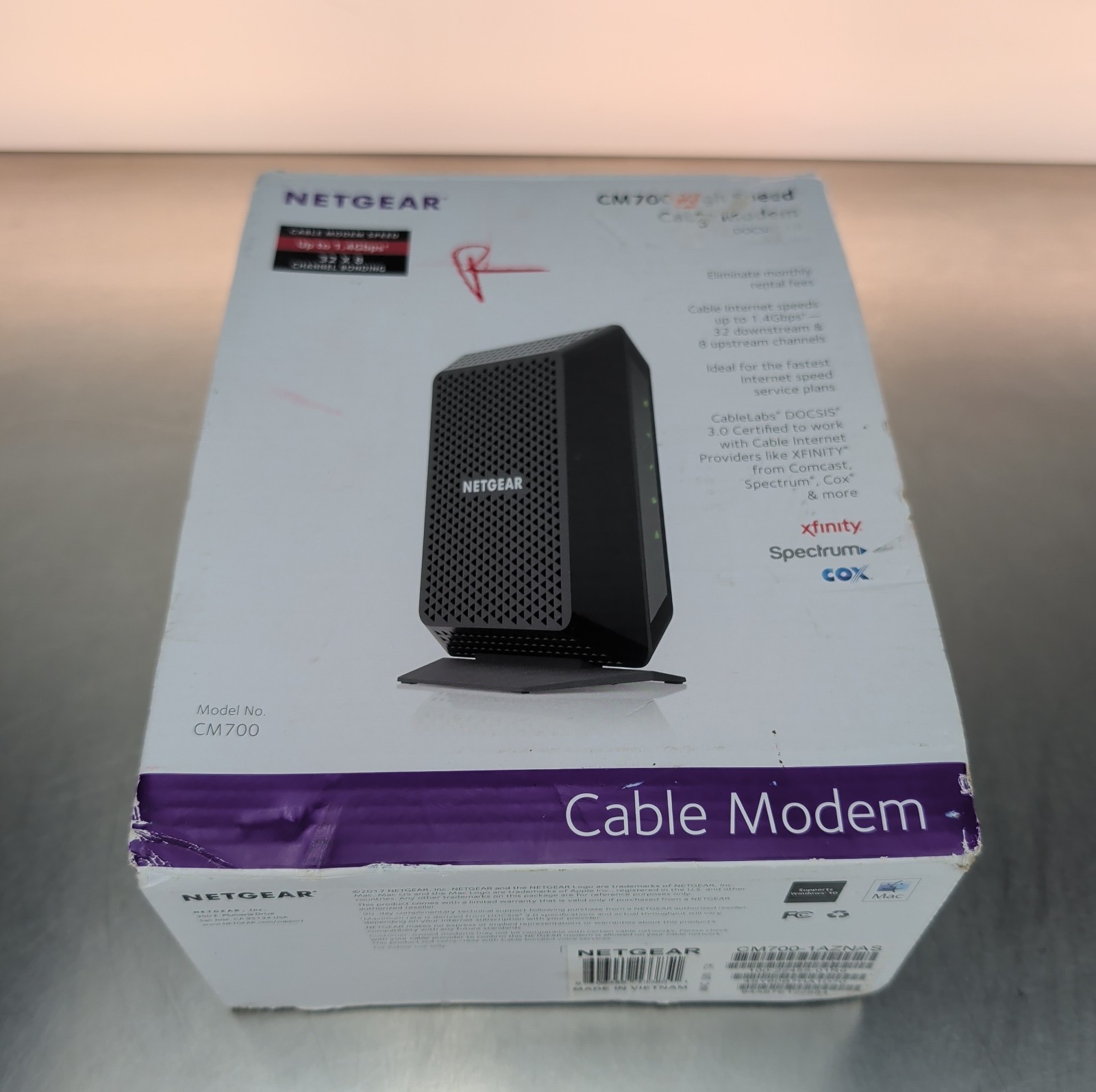 NETGEAR CM700-1AZNAS DOCSIS 3.0 Cable Modem 32x8 for Xfinity by Comcast 1.4gbps