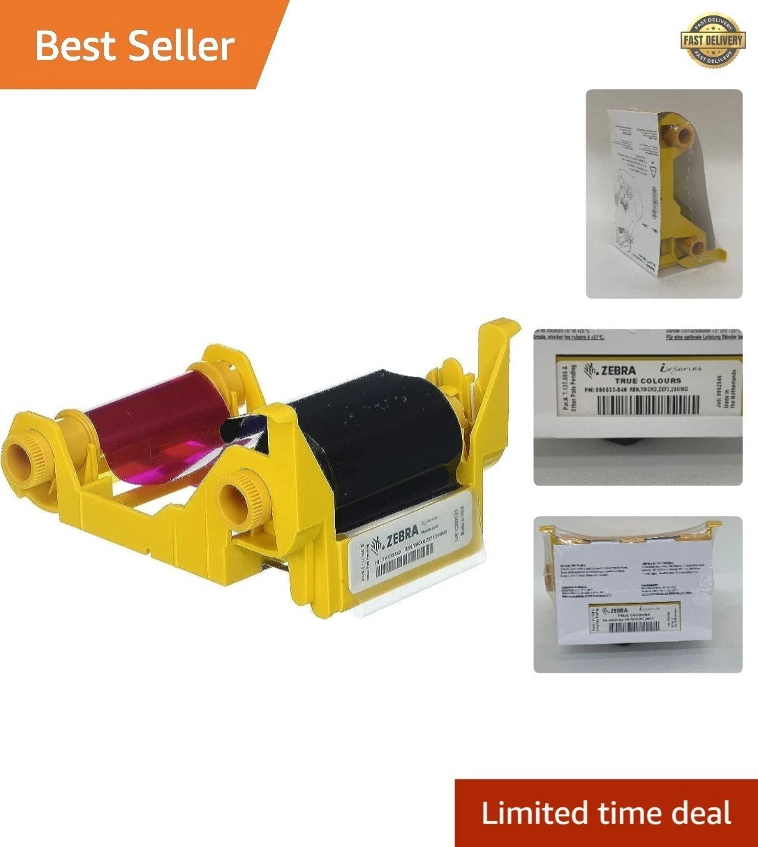 Zebra 800033-840 YMCKO Color Ribbon - 200 Prints for ZXP Series 3 Printers