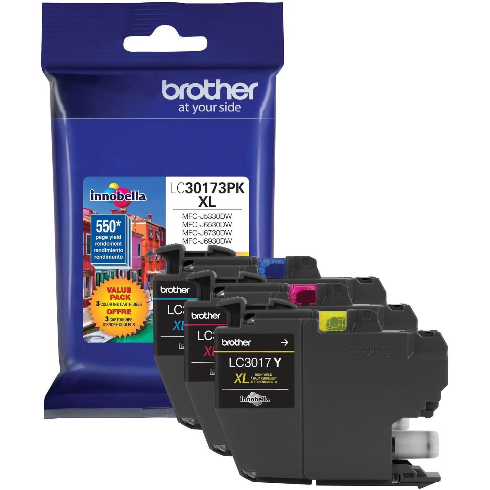 Printer LC30173PK High Yield XL 3 Pack Ink Cartridges- 1 Ea: Cyan/Magenta/Yel...