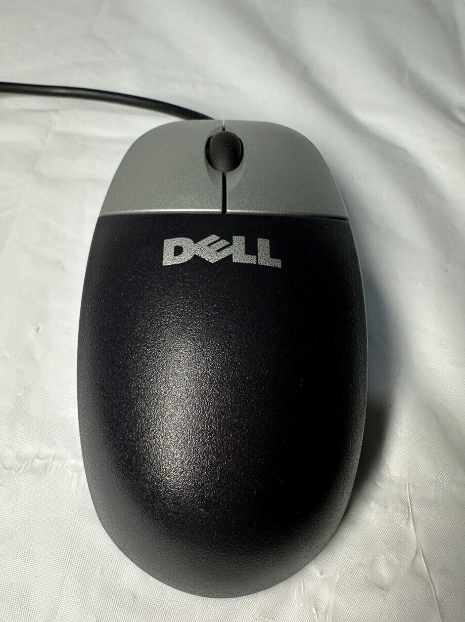 DELL 3-Button Silver-Black Wired USB Optical Scroll Wheel Mouse M-UAN DEL1