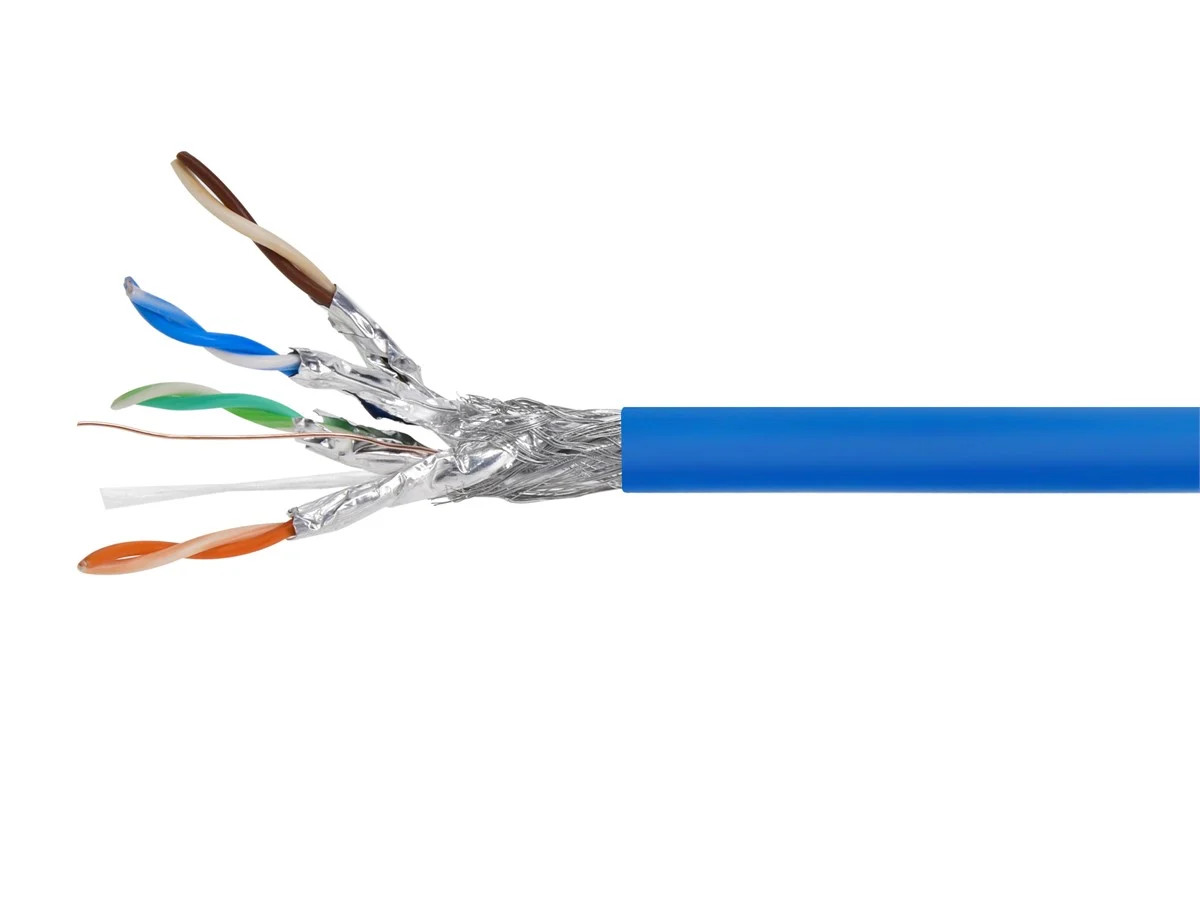 Monoprice Cat8 Cable 250ft Bulk Blue 22AWG 40G For Ethernet Switch Modem Router