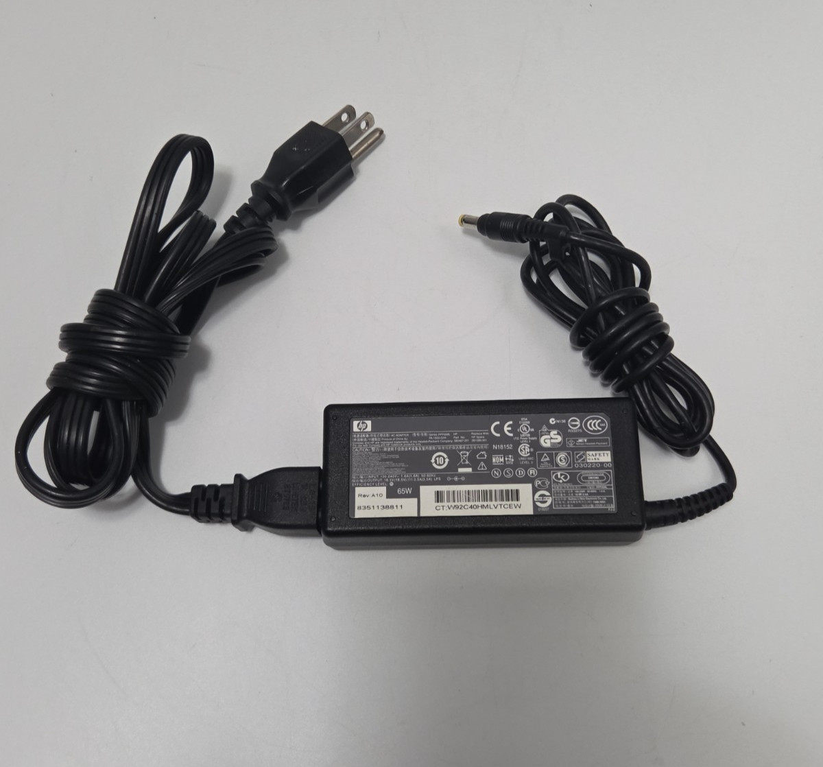Genuine HP Charger 18.5V 3.5A 65W For CT:W92C40HMLVTCEW Rev: A10 Original Tested