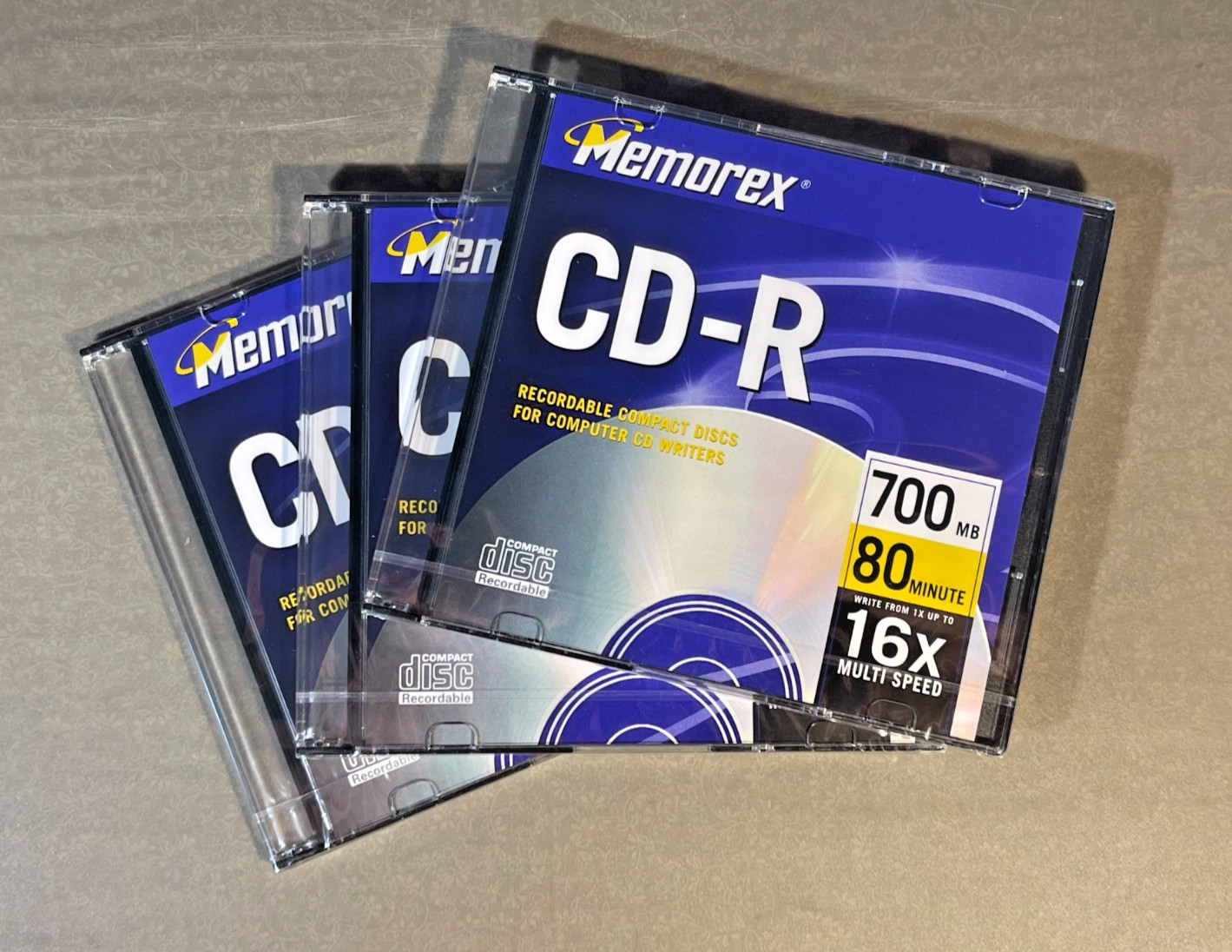 3 New Memorex Black CD-R 80 700 MB 16X Multi Speed Compact Disc Recordable (2134