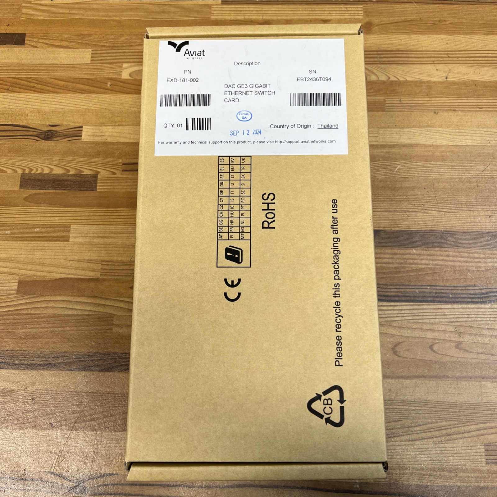 New- EXD-181-002 AVIAT NETWORKS DAC GE3 GIGABIT ETHERNET SWITCH CARD