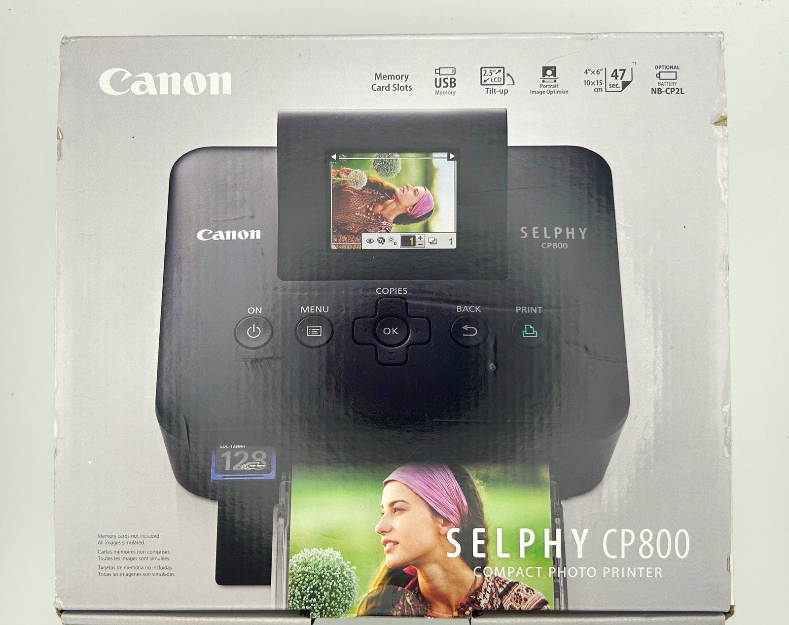 Canon SELPHY CP800 Photo Printer Open Box Never Used Original Packaging Black