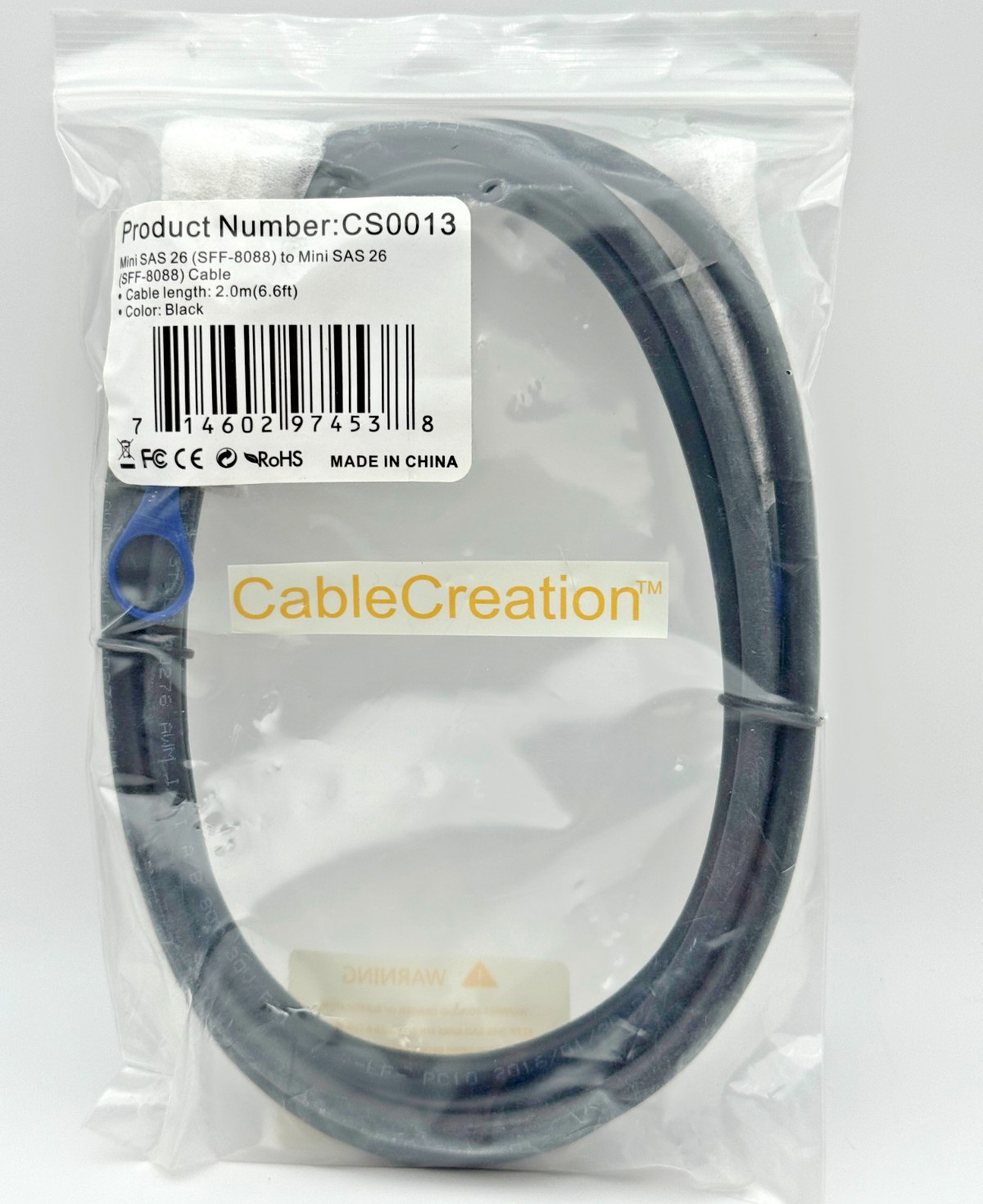 CableCreation External Mini SAS to Mini SAS 2.0m Cable CS0013 - NIB   1488