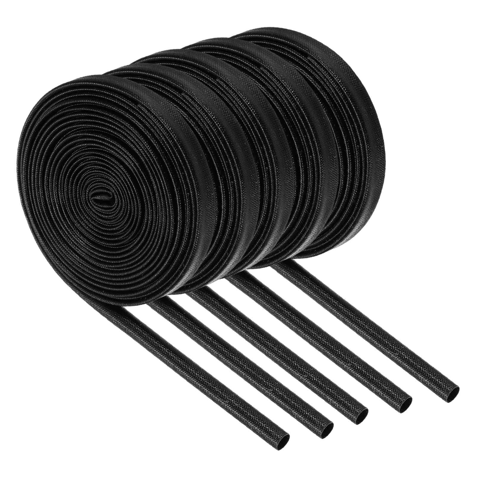 MECCANIXITY 5Pcs Wire Insulation Braid Fire Sleeve,16.4Ft-6mm ID Black, High