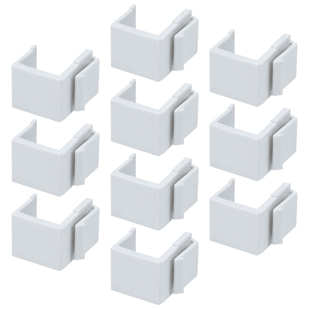 10pcs White Snap-in Keystone Faceplate Hole Blank Insert Filler for Wall Plate