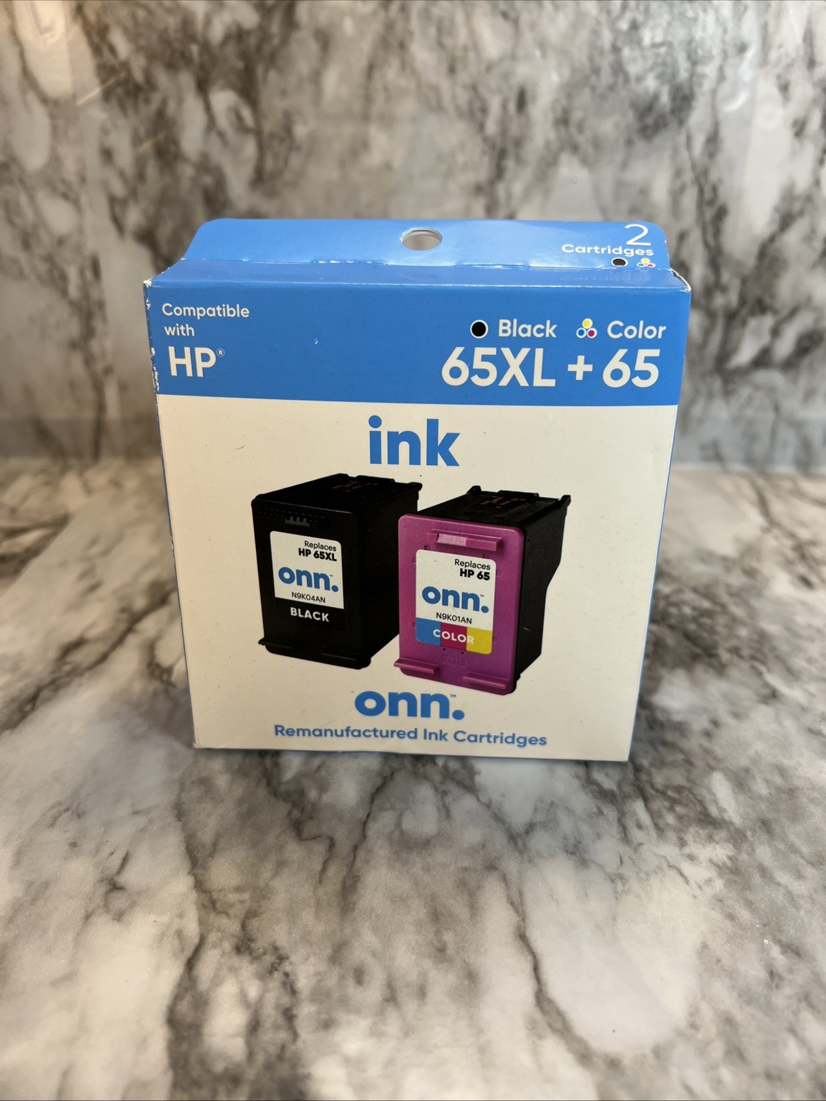 Onn. HP 65XL Black + 65 Color Ink Cartridges Combo EXP 01/2026