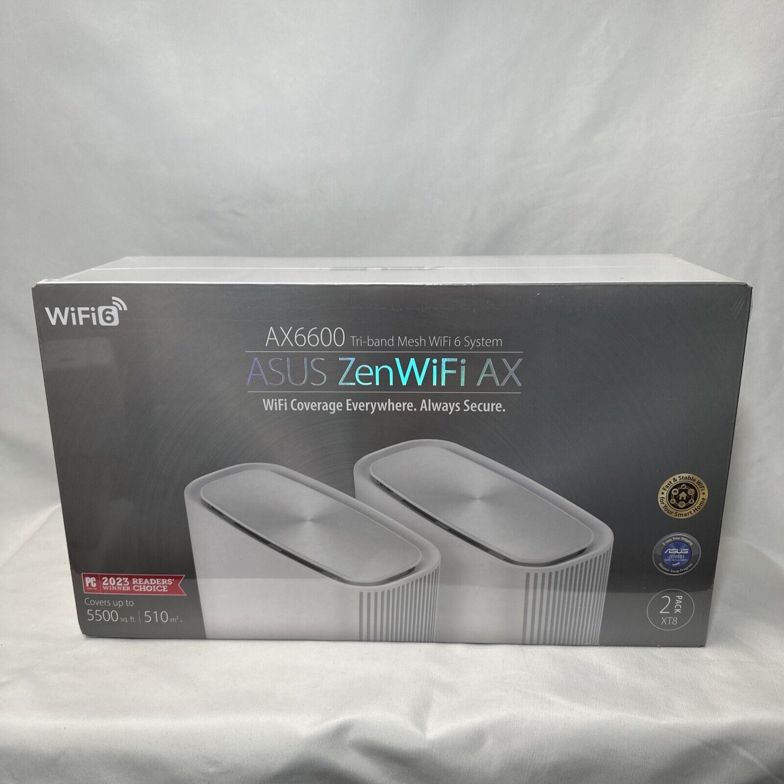 ASUS ZenWiFi AX6600 Tri-Band Mesh WiFi 6 System (XT8 2PK) - Set of 2 - SEALED