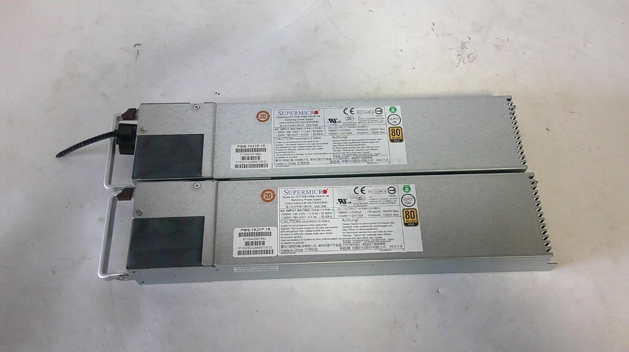 *Lot Of 2* SuperMicro PWS-1K21P-1R 1200W Switching Power Supply