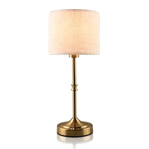Cordless Table Lamp,5200mAh Rechargeable Battery Lamps,3 Color Touch Gold