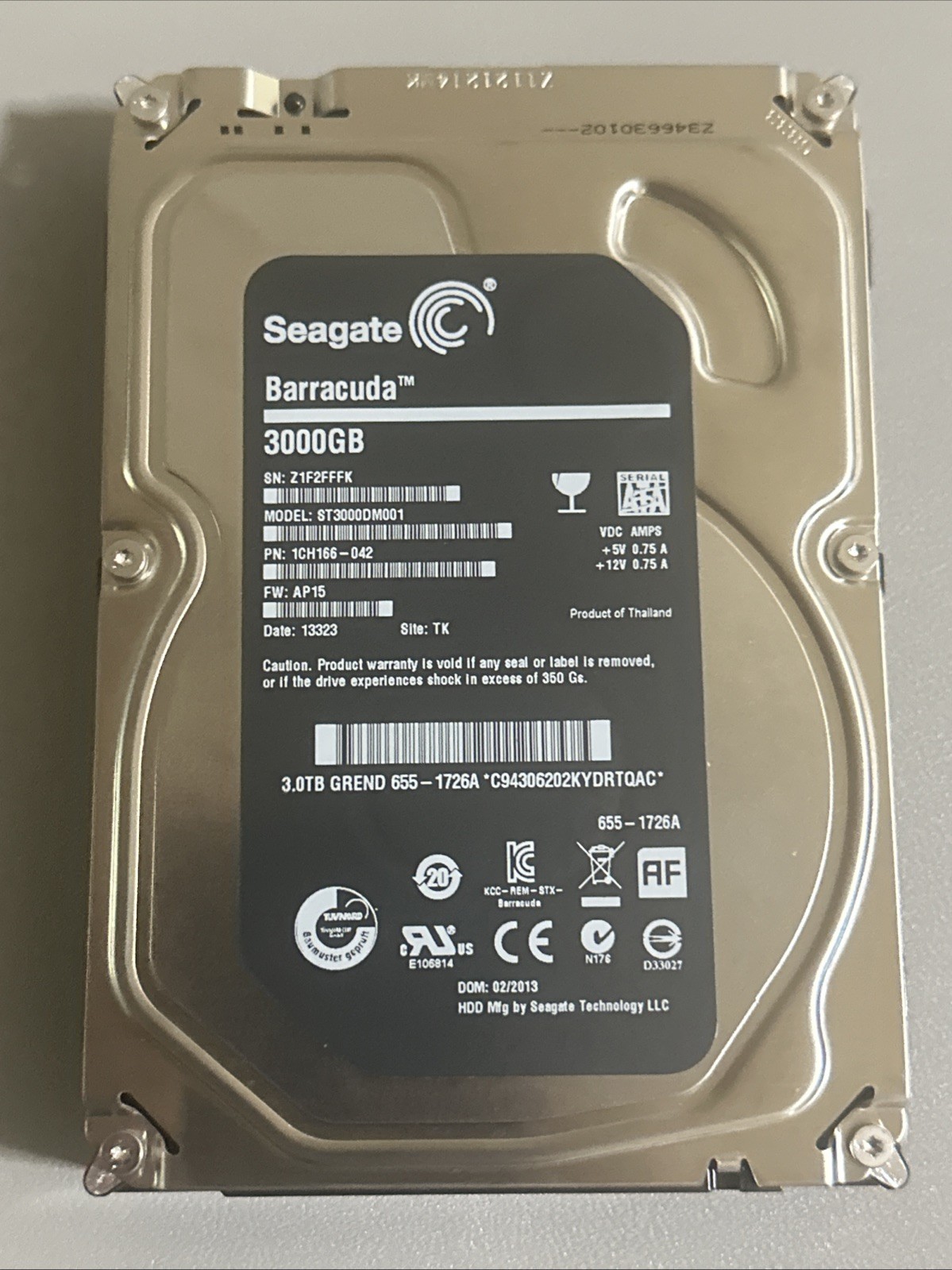 Seagate Barracuda 3000GB Internal Desktop Drive ST3000DM001
