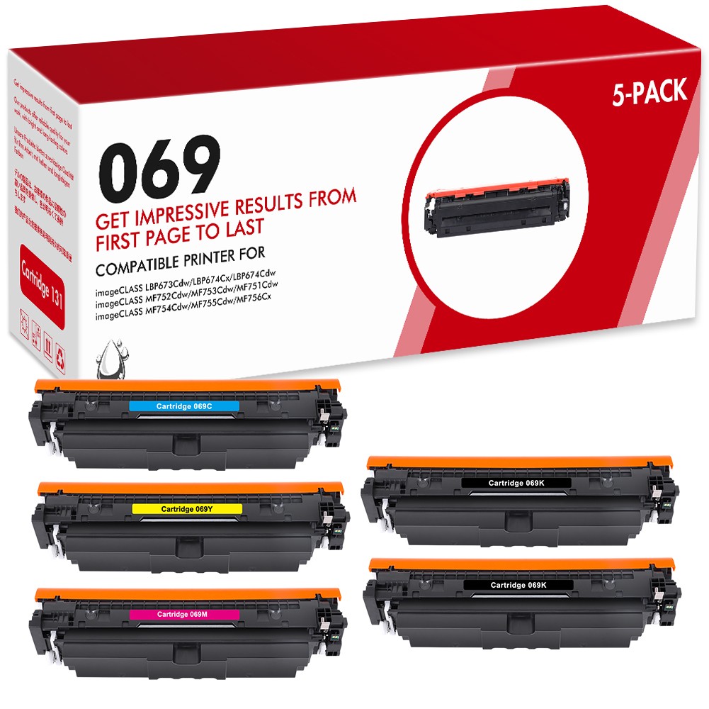 5PK Premium 069 High Yield Compatible with Canon 069 MF751Cdw Toner Cartridge
