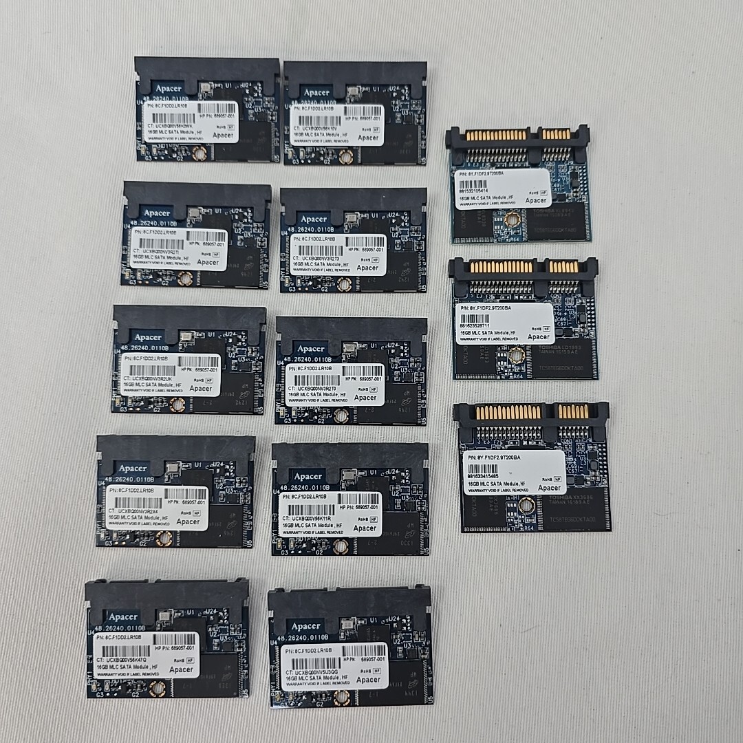 Apacer 16 GB SATA Module Lot of 13PC (10+3) - 8C.F1DD2.LR10B  & 8Y.F1DF2.9T200BA
