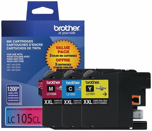 GENUINE Brother LC-105 Ink 3 Pack for MFC-4310DW MFC-J4410DW MFC-J4510DW