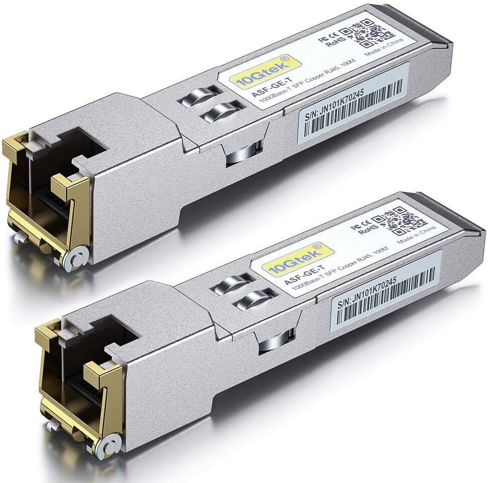 2 Packs Cisco GLC-T CompatibleTransceiver, Gigabit SFP to RJ45 1000BASE-T Module