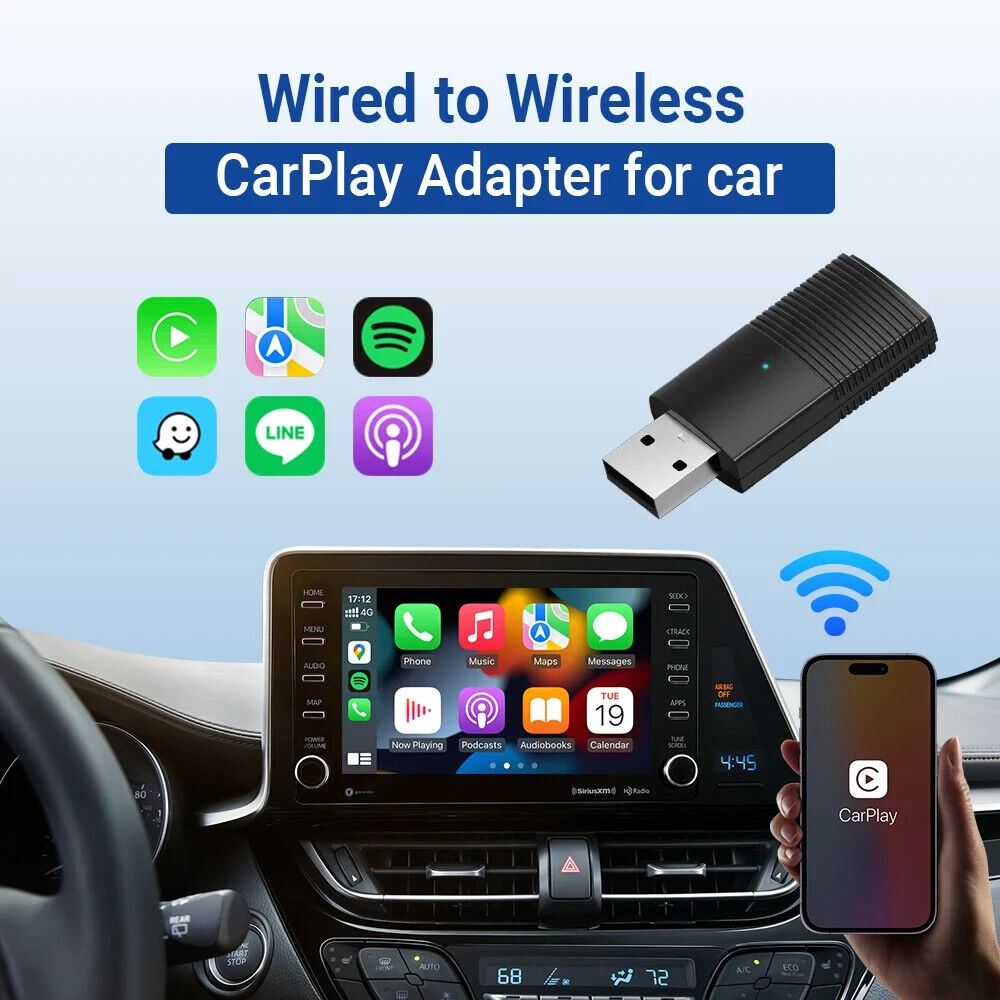 Mini Apple CarPlay Wireless Adapter Car Play Dongle Bluetooth WiFi Fast connect