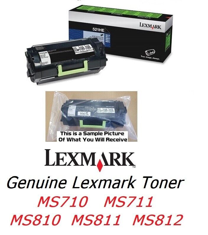 Mostly New Genuine Lexmark 521HE Toner MS710 MS711 MS811  52D1H0E -- 60% Toner