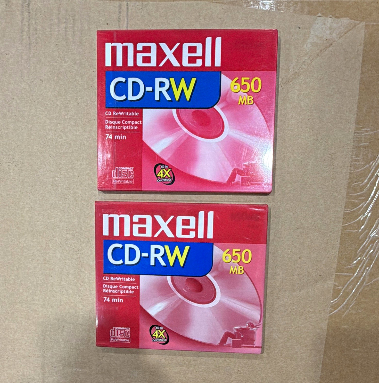 Maxell CD-RW 650MB 74min 4x Rewritable Recordable Slimline Jewel Case