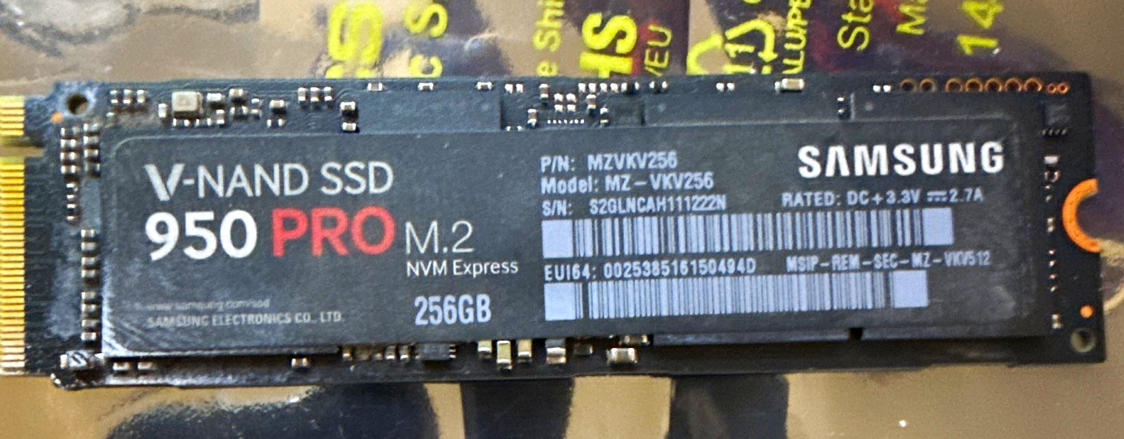 Samsung 950 PRO V-NAND SSD 256GB M.2 NVMe Internal SSD Black MPN MZ-VKV256