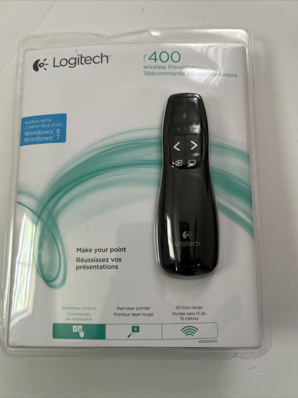 Authentic Logitech R400 Laser Presentation Remote - Black New