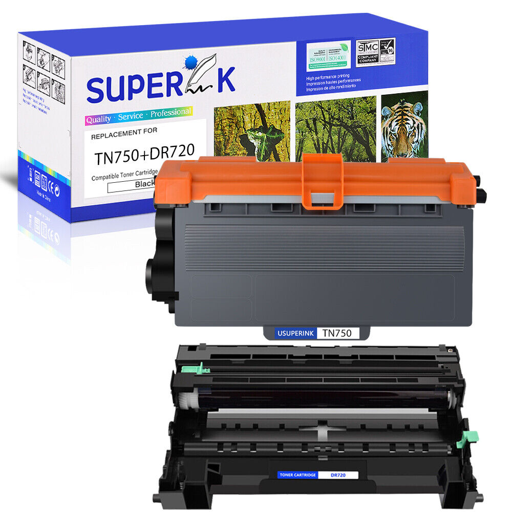 Compatible for Brother 1PK TN750 Toner + 1PK DR720 Drum MFC-8810DW MFC-8950DW
